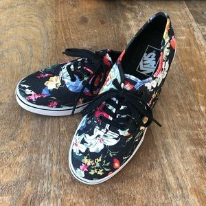 Vans Tropical Floral and Black Sneakers